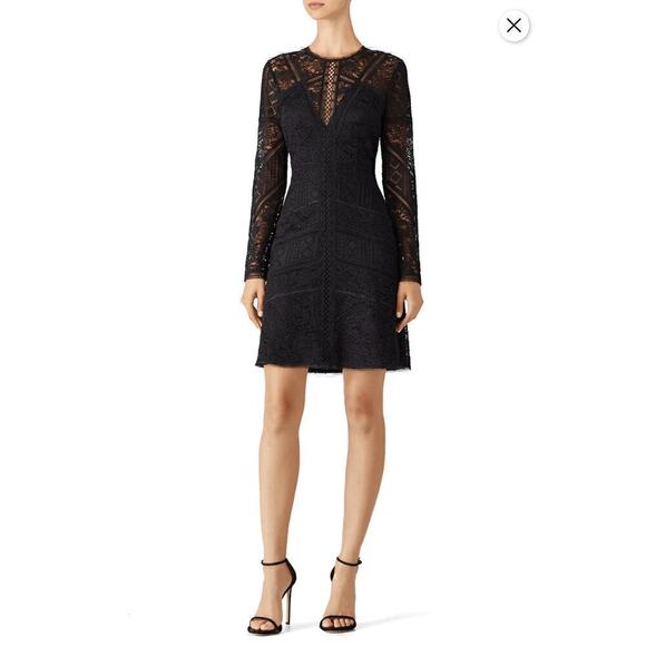 $450 The Kooples Mini Dress Womens Small Lace Modest Dark Academia Glam Swiftie - Picture 1 of 15